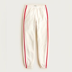 J.Crew Heritage terry jogger pant with side stripe in Pale Ibis Women’s Sz M NWT